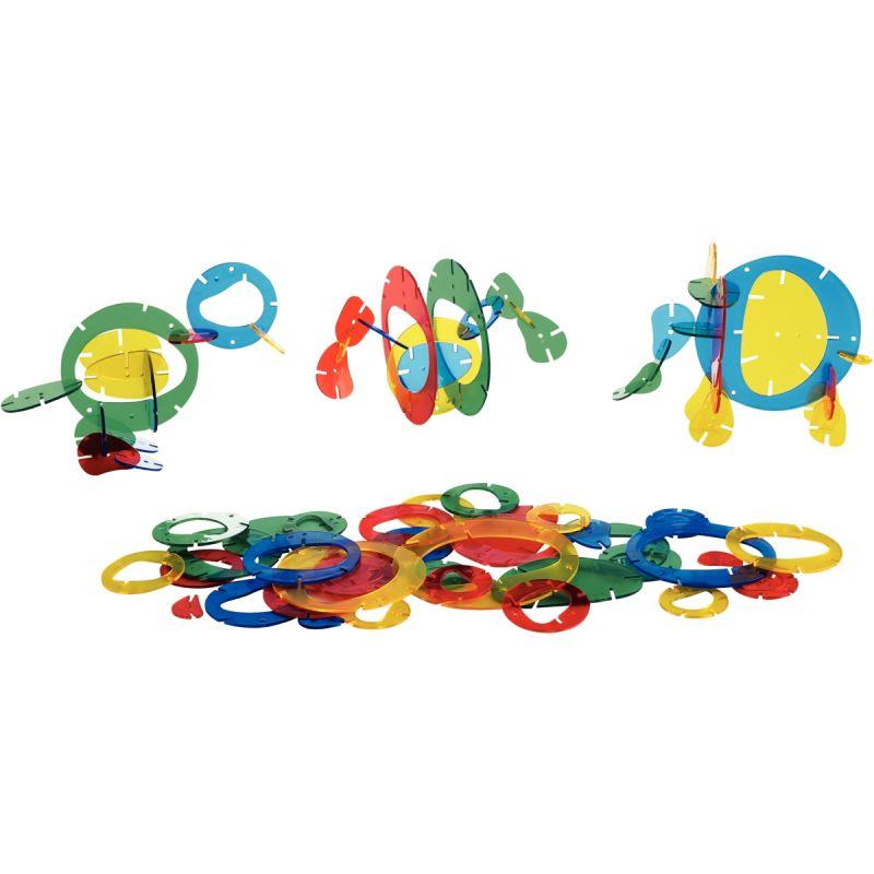 Image de  Jeu de construction les galets arc-en-ciel, 96 pièces 