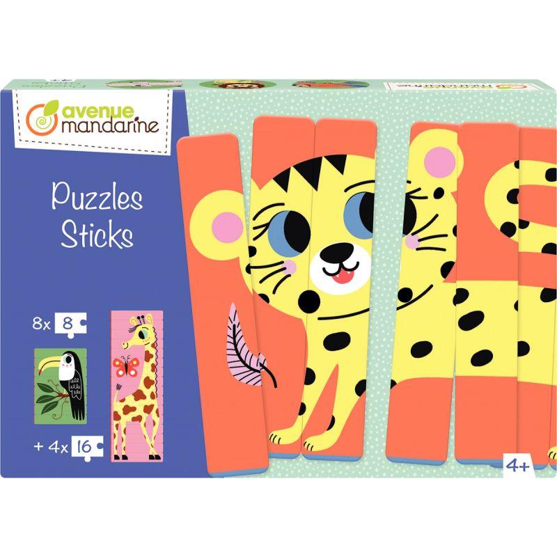 Image de  Boite de 12 puzzles sticks, la savane 