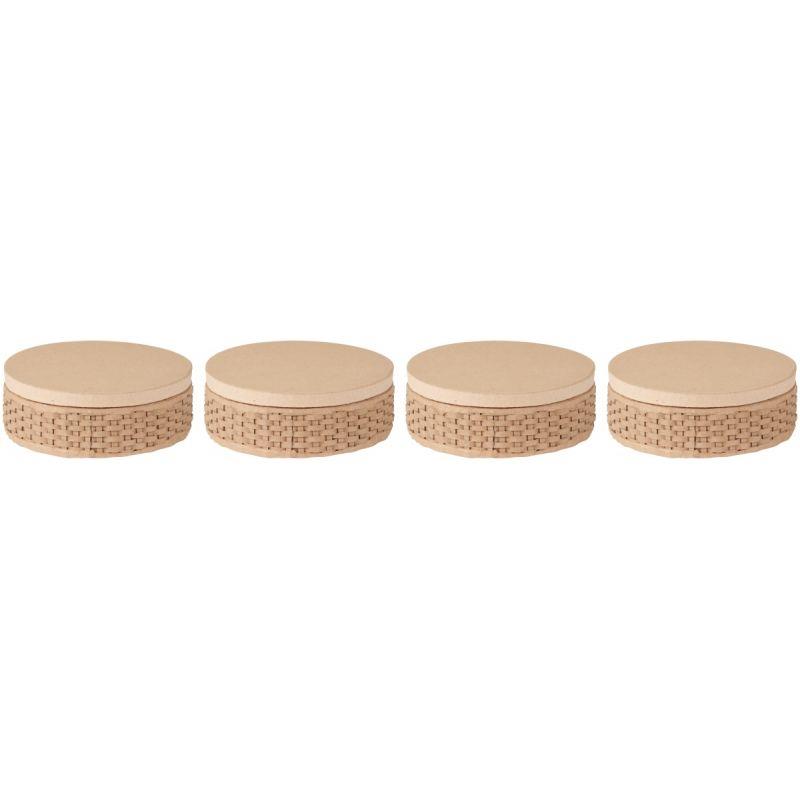 Image de  Lot de 4 boites rondes tressées en carton 