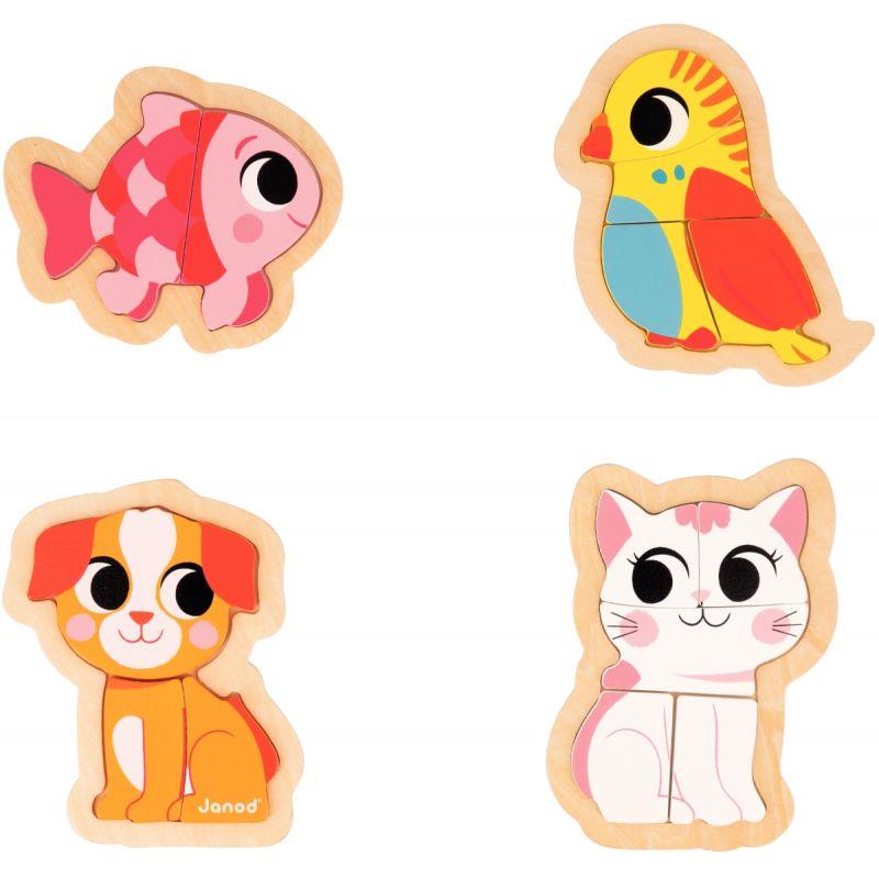 Image de  Boite de 4 puzzles contour évolutifs, les animaux domestiques 