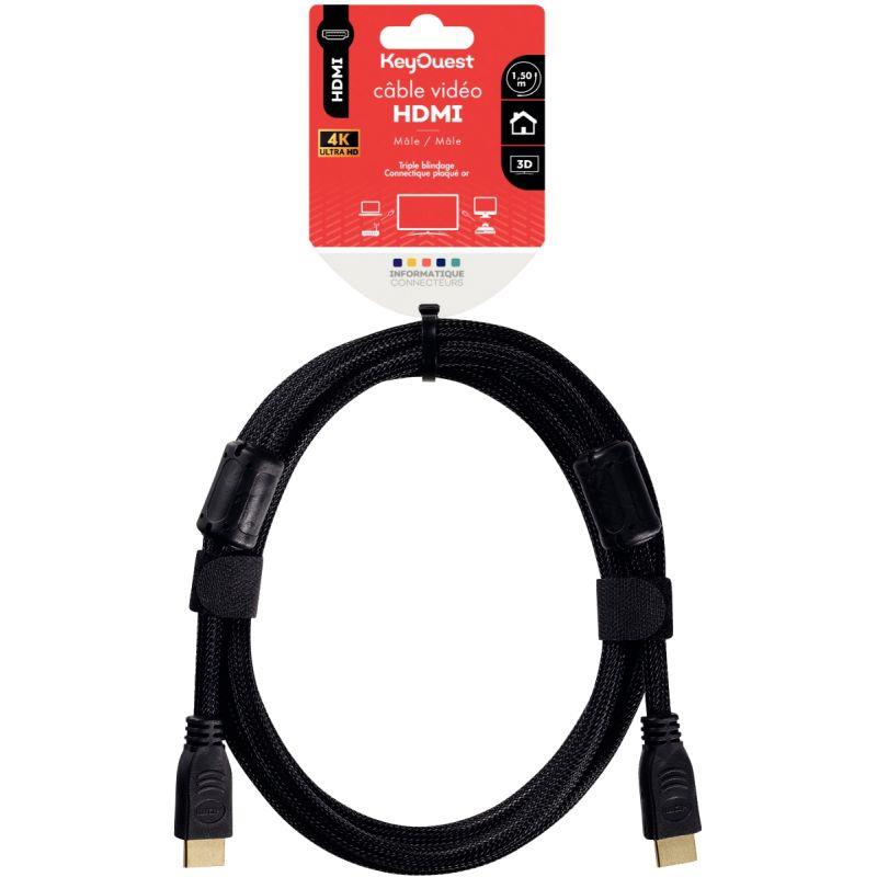 Image de  Cordon HDMI 1.4 1,50m noir 
