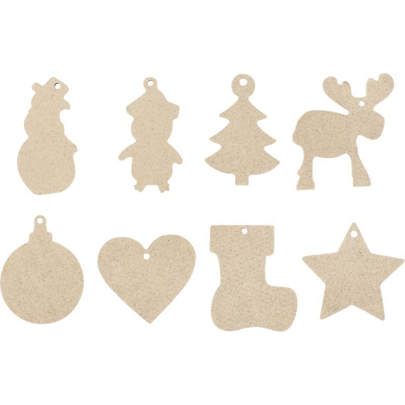 Image de  Lot de 80 décorations de Noël en bois assorties 