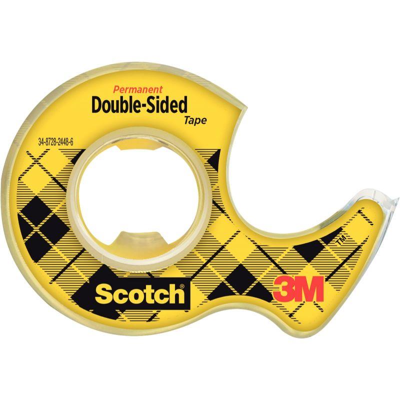 Image de  Rouleau adhésif Scotch double face 12,7mmx6,35m + dévidoir 