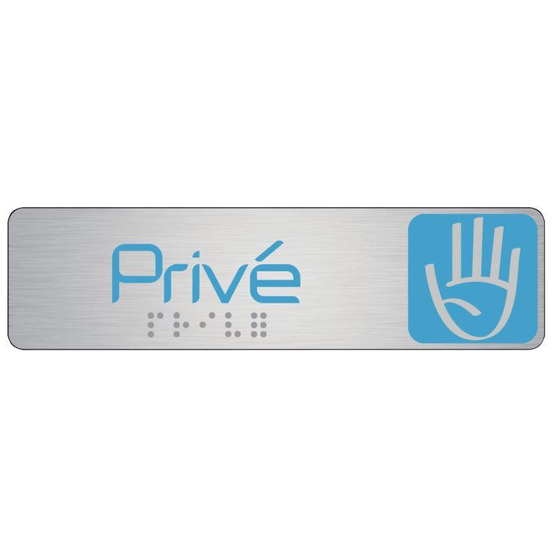 Image de  Plaque en aluminium avec fixation adhésive 4,5x17 cm PRIVÉ 