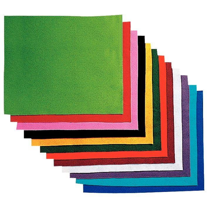 Image de  Paquet de 12 coupons de feutrine non adhésive, format 20 x 30 cm coloris assortis 