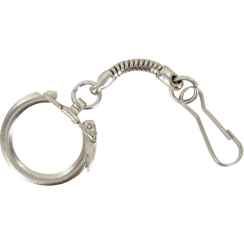 Image de  Sachet de 10 attaches porte clefs nickelées + mousquetons 