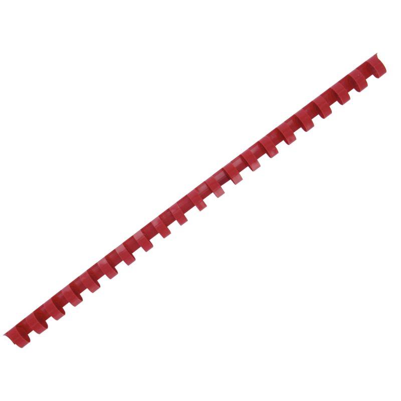 Image de  Boîte de 100 reliures plastiques couleur Ø 12mm rouge 