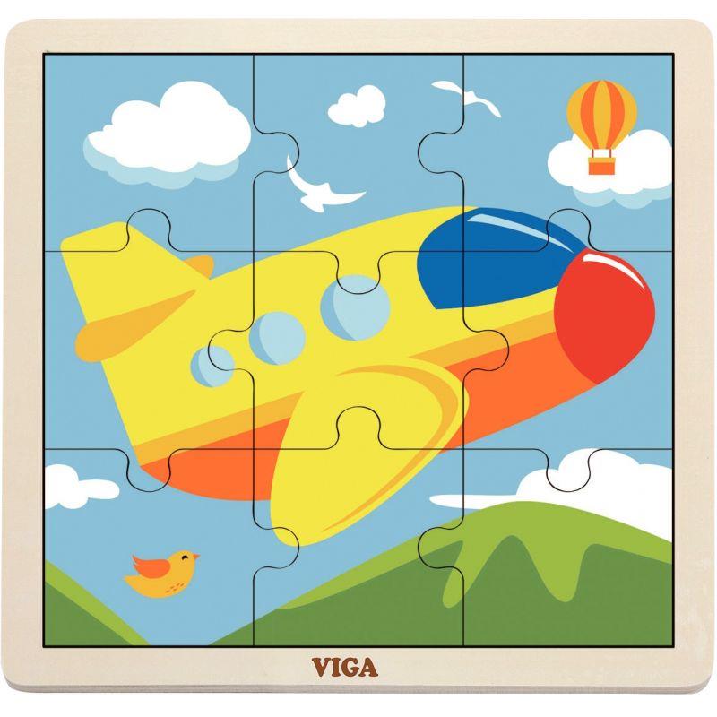 Image de  Boite de rangement + 12 puzzles en bois de 9 pièces 