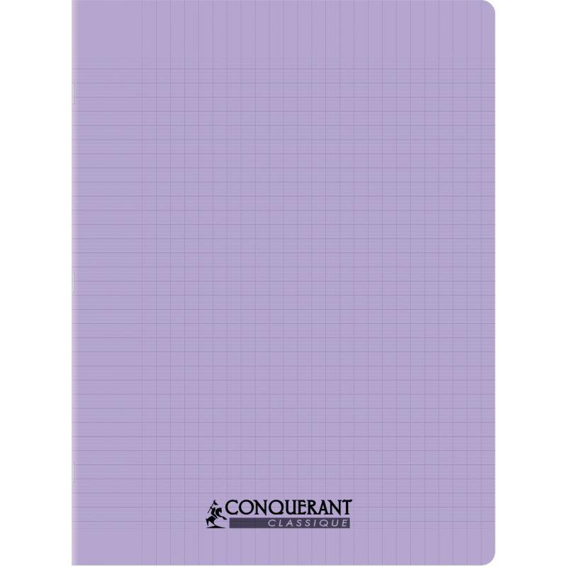 Image de  Piqûre 96 pages CONQUERANT, 17x22 cm, seyès, couv PP lilas 