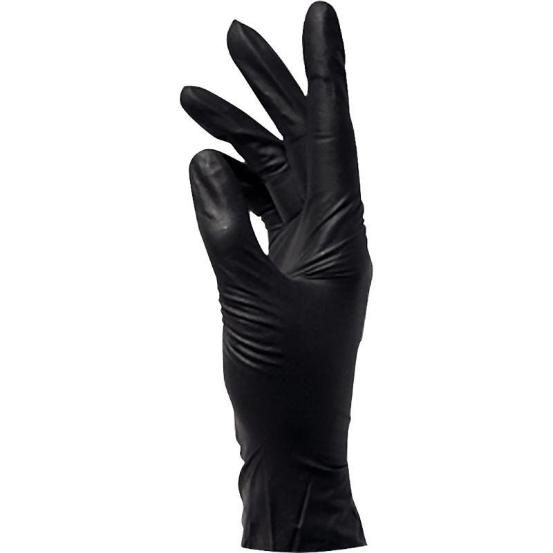 Image de  Boite de 100 gants en nitrile non poudré noir taille M 