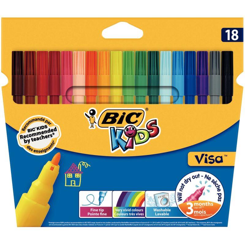 Image de  Pochette de 18 feutres Visa assortis 