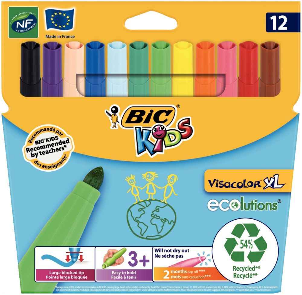 Image de  Pochette de 12 feutres Visacolor XL assortis 