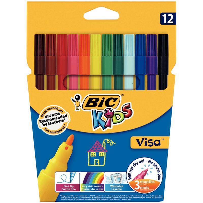 Image de  Pochette de 12 feutres Visa assortis 