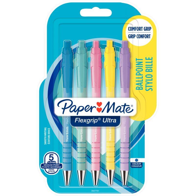 Image de  Blister de 5 stylos bille Flexgrip Ultra pastel 