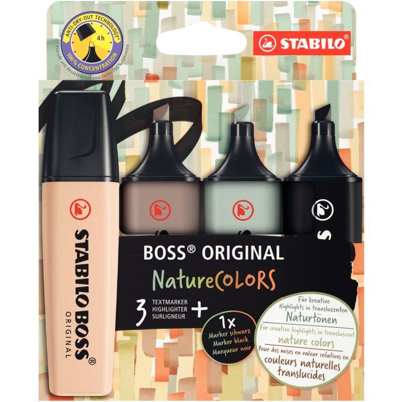 Image de  Pochette de 4 surligneurs Boss nature 