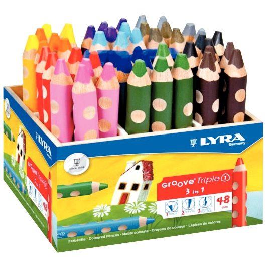Image de  Pack de 48 crayons de couleur gros module + 2 taille-crayons assortis 