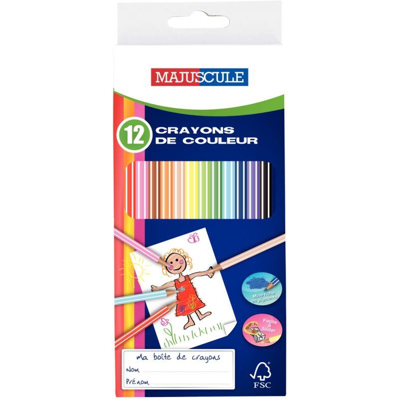 Image de  Boîte de 12 crayons de couleur Majuscule 3mm assortis 