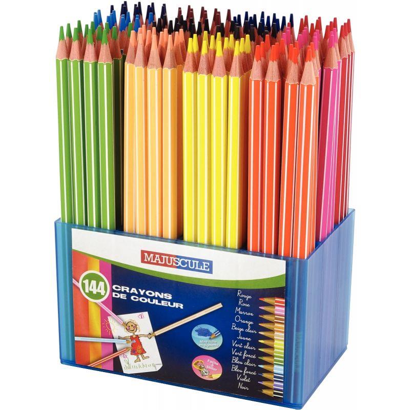 Image de  Classpack de 144 crayons de couleur Majuscule 3mm assortis 