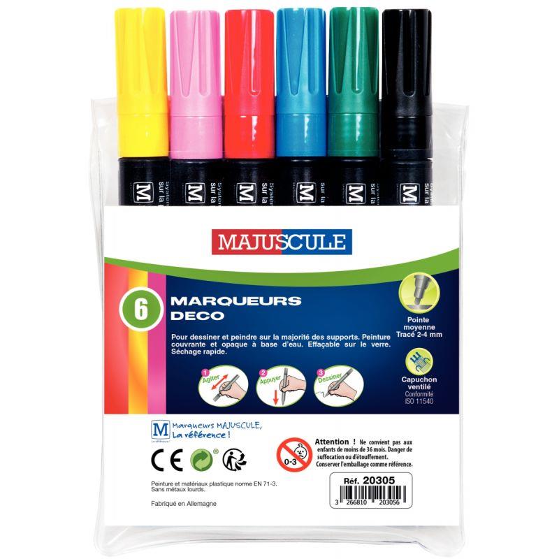 Image de  Pochette de 6 marqueurs peinture pointe moyenne assortis 