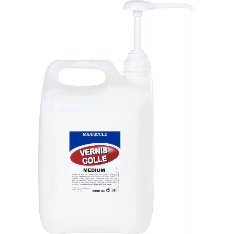 Image de  Bidon de 5L de vernis colle Majuscule + 1 pompe 