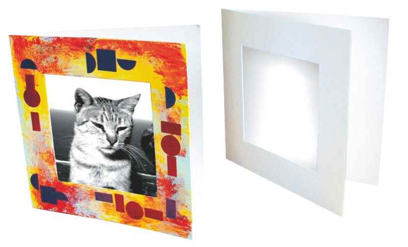 Image de  Lot de 10 cadres photo en carton blanc forme carré 