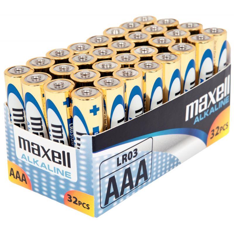 Image de  Paquet de 32 piles alcaline maxel LR03 AAA 