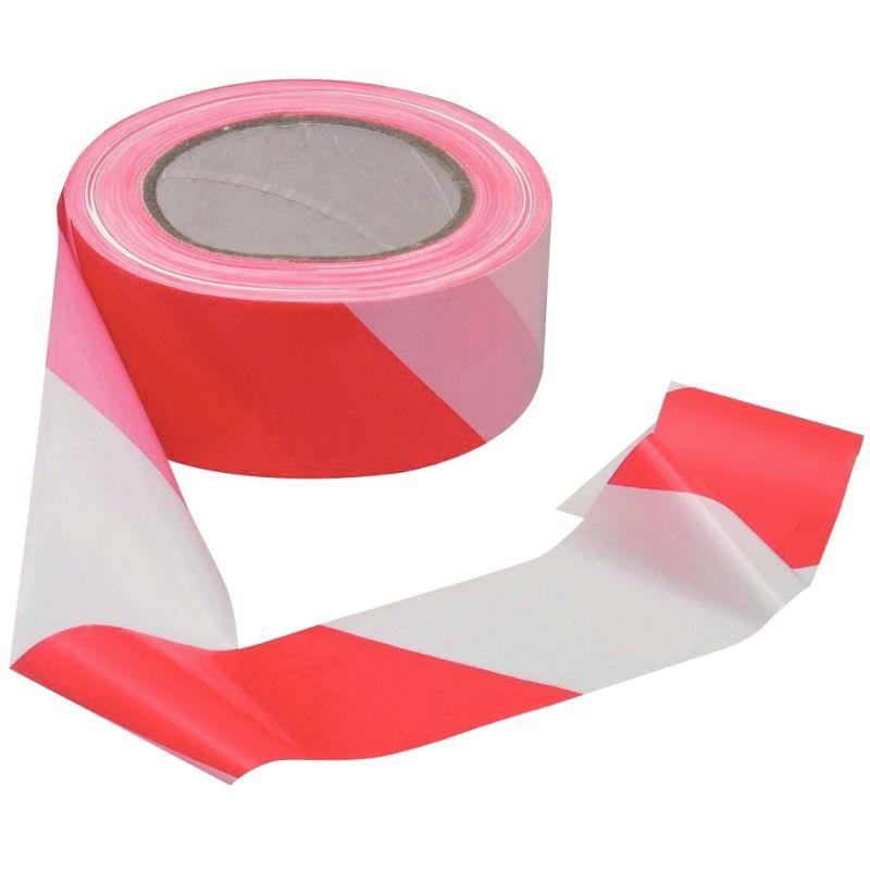 Image de  Ruban de signalisation rouge et blanc en polypropylène 50mmx100m 