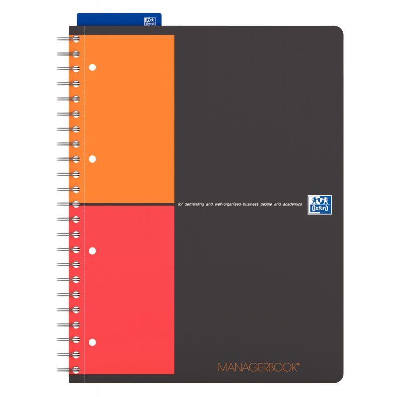 Image de  Cahier à reliure intégrale MANAGERBOOK format A4+ réglure projet, 160 pages perforées 