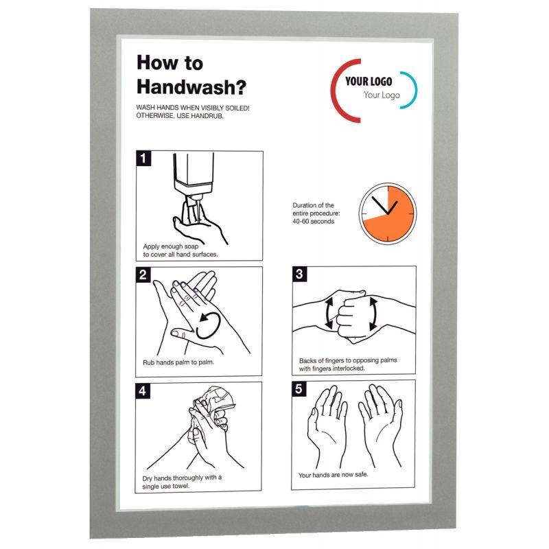 Image de  Sachet de 2 cadres d''affichage A4 adhésif repositionnable avec contour magnétique argent 