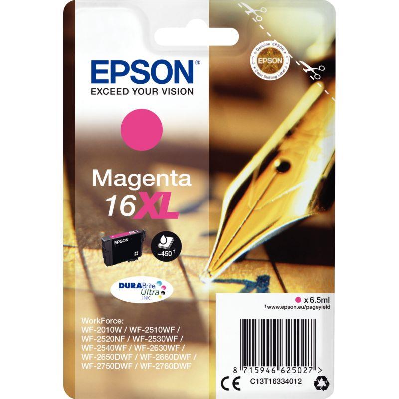 Image de  Epson STYLO PLUME / 16XL cartouche jet d''encre magenta haute capacité authentique (T163340) 