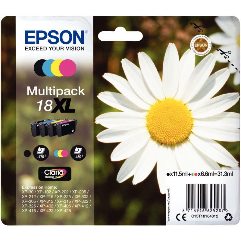 Image de  Epson PAQUERETTE / 18XL lot 4 cartouches encre NCMJ haute capacité authentique T181640 