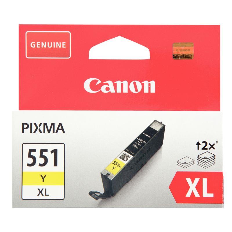Image de  Canon 551XL cartouche jet d''encre jaune haute capacité authentique (CLI551Y XL) 