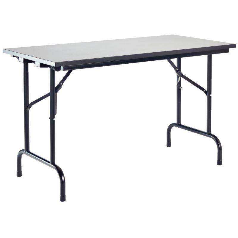 Image de  Table pliante L120xP60cm gris clair/piétement noir 