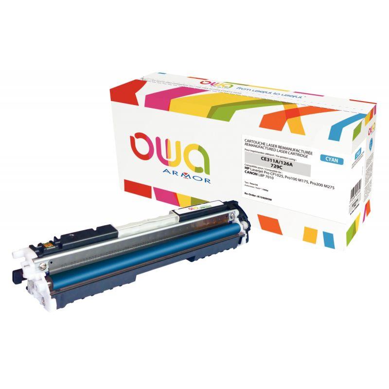 Image de  OWA cartouche laser cyan remanufacturée compatible HP 126A (CE311A) 