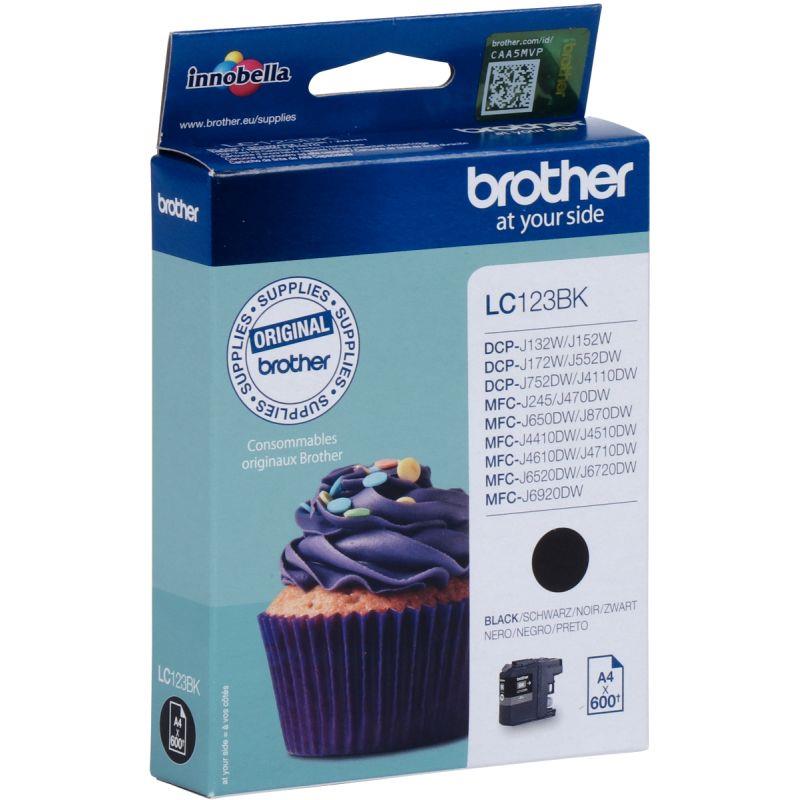 Image de  Brother CUPCAKE cartouche jet d''encre noire authentique (LC123BK) 