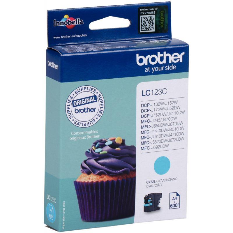 Image de  Brother CUPCAKE cartouche jet d''encre cyan authentique (LC123C) 
