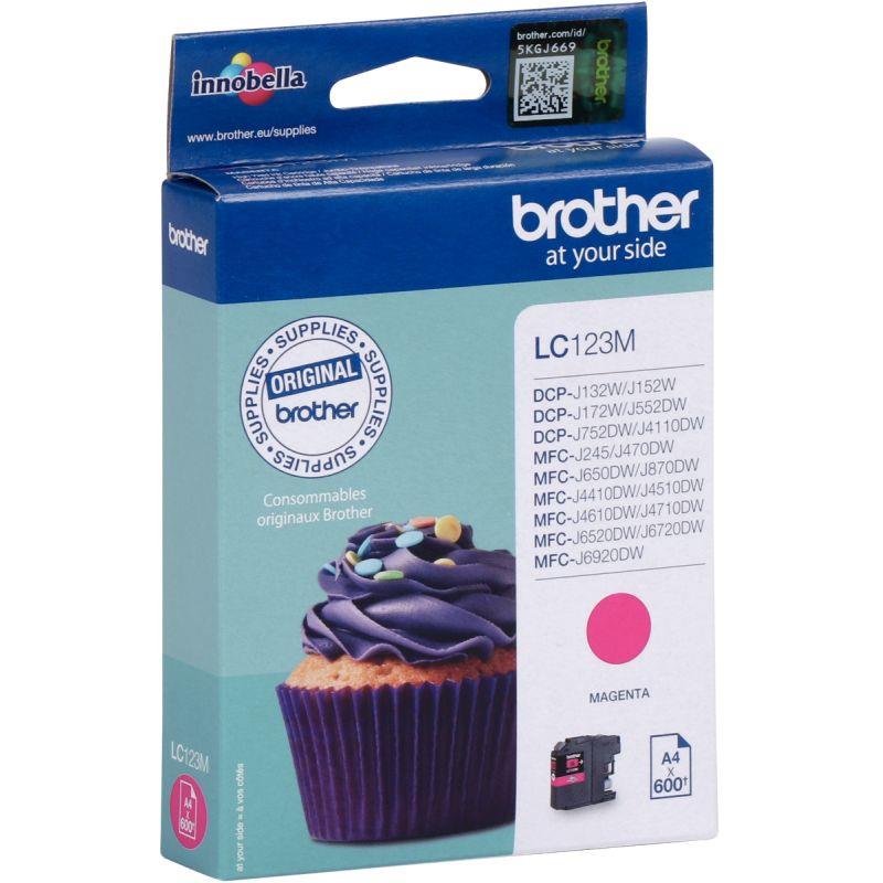 Image de  Brother CUPCAKE cartouche jet d''encre magenta authentique (LC123M) 
