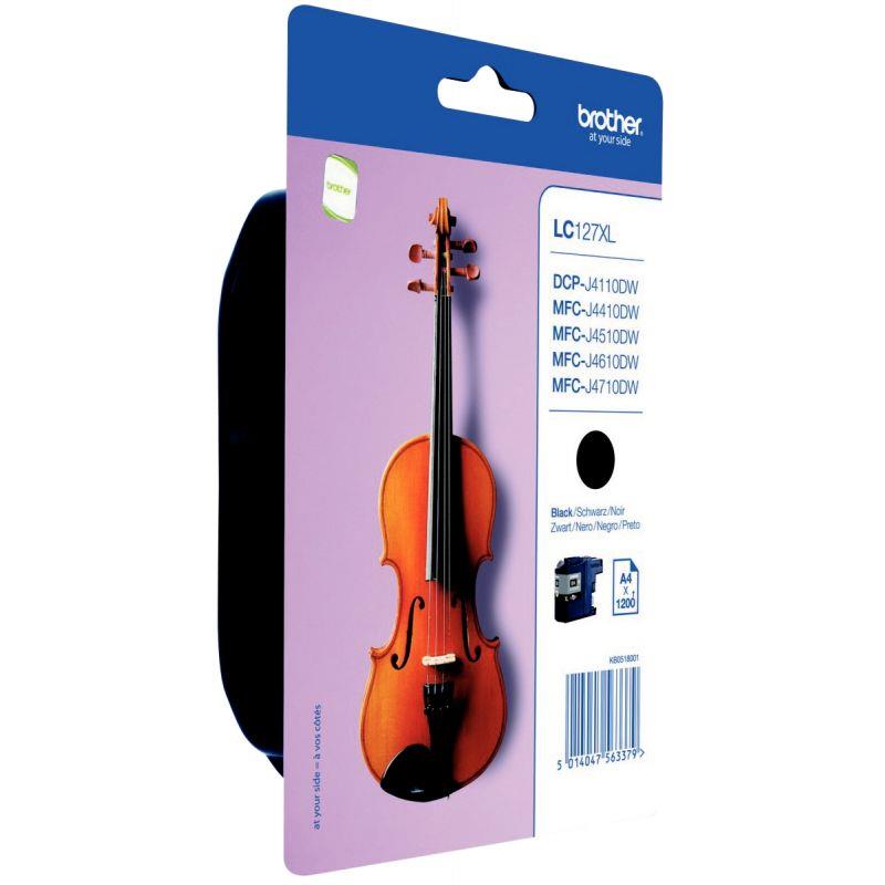 Image de  Brother VIOLON cartouche jet d''encre noire haute capacité authentique (LC127XLBK) 