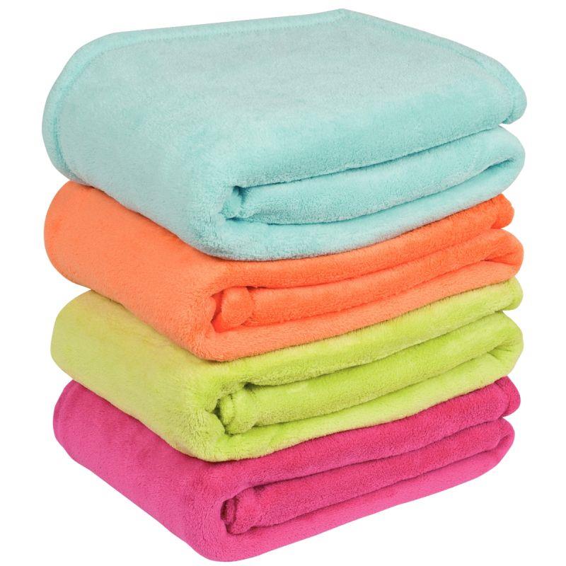 Image de  Couverture polaire microfibre 100x75cm fuchsia 
