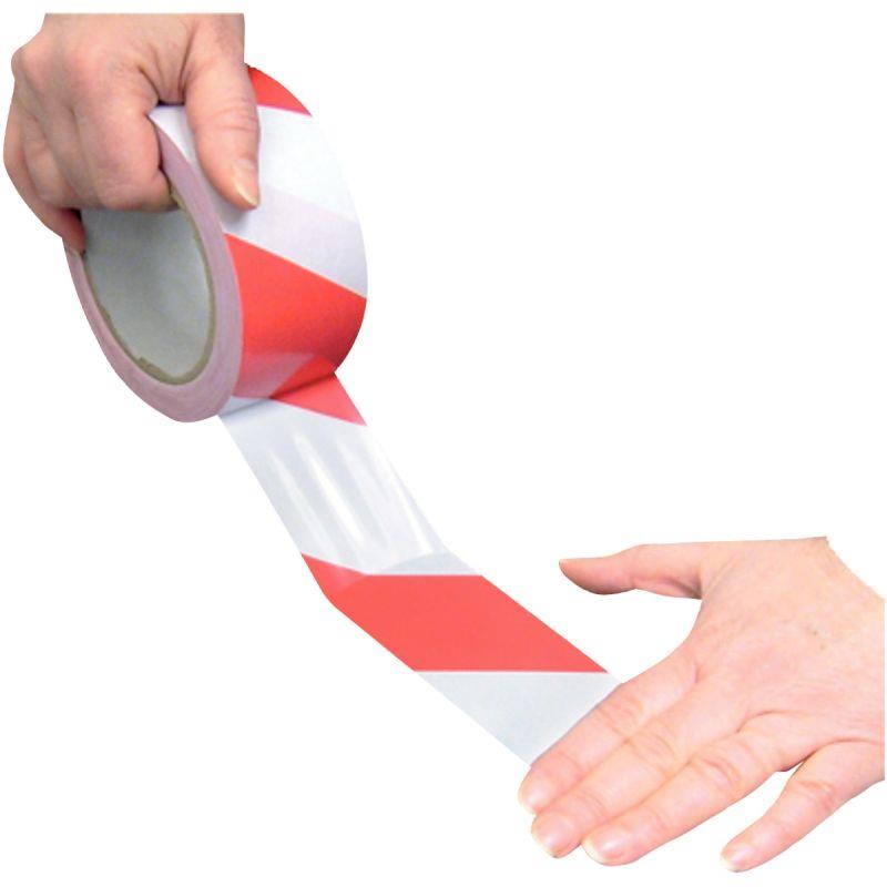 Image de  Rouleau adhésif de signalisation rouge/blanc 33mx50mm 