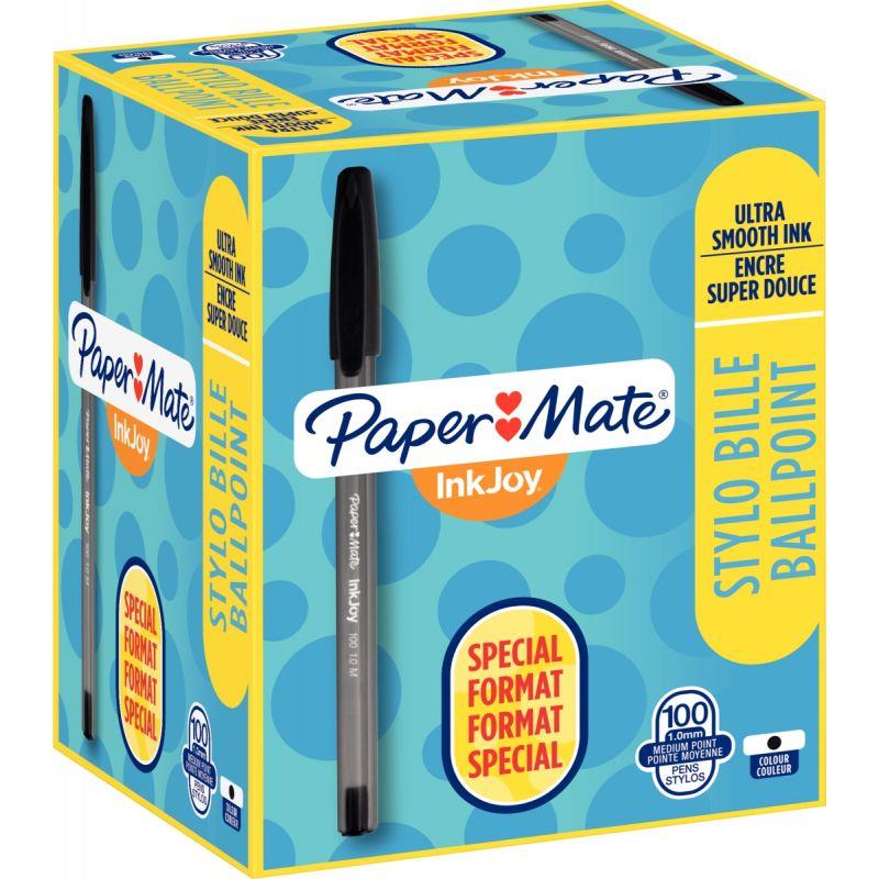 Image de  Boîte de 100 stylos bille Inkjoy 100 noirs dont 20 gratuits 