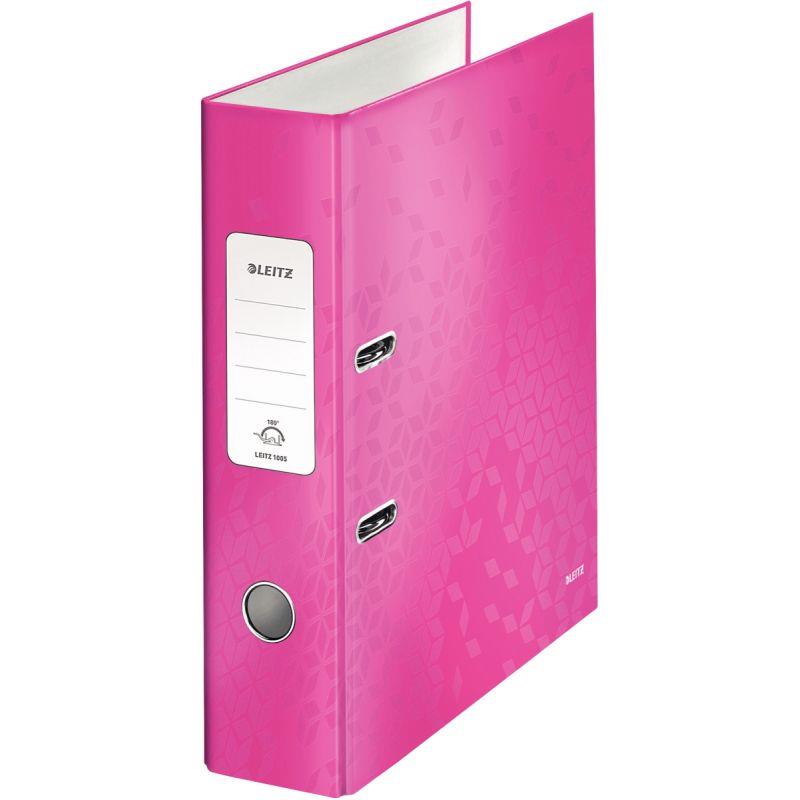 Image de  Classeur à levier 180° WOW pour format A4, dos 8 cm, rose 