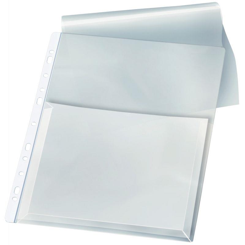 Image de  Sachet de 10 pochettes plan perforées en PVC avec rabat 