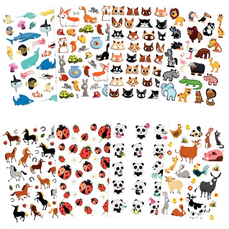 Image de  Pochette de 209 stickers déco 3D cooky thème animaux 