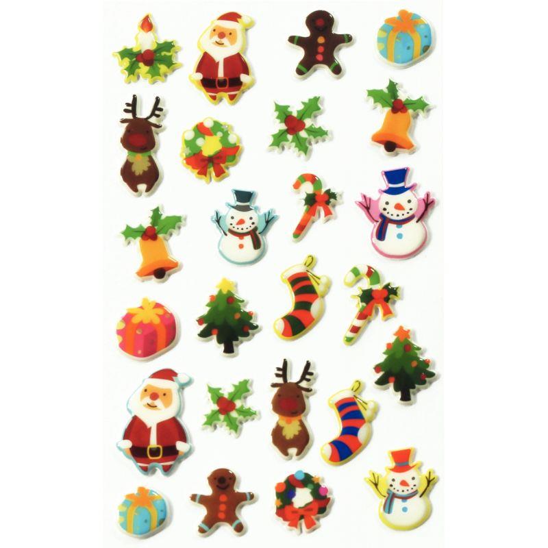 Image de  Pochette de 250 stickers déco 3D cooky thème Noël 