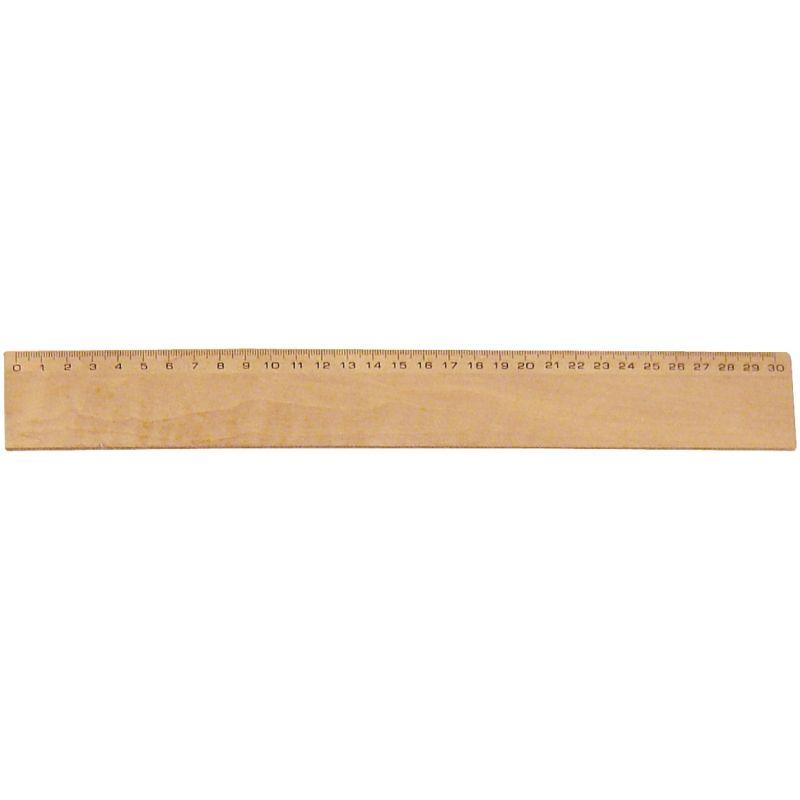 Image de  Règle plate de 30 centimètres, largeur de 4 centimètres en bois 
