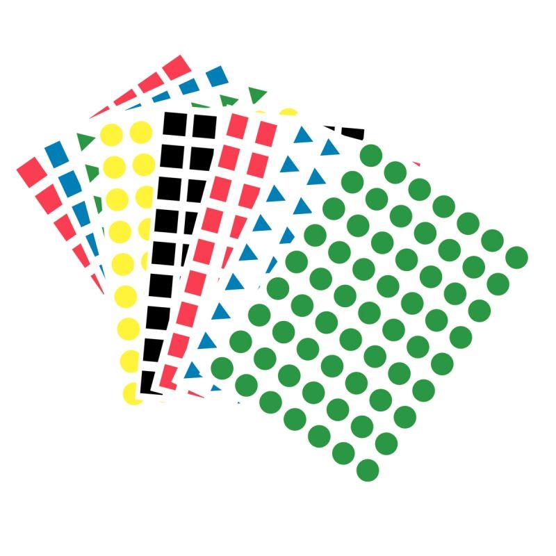Image de  Pochette de 2520 maxi gommettes géométriques adhésives 16mm 