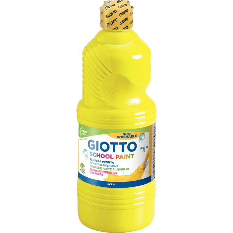 Image de  Flacon de 1 L de gouache liquide lavable GIOTTO  coloris jaune primaire 