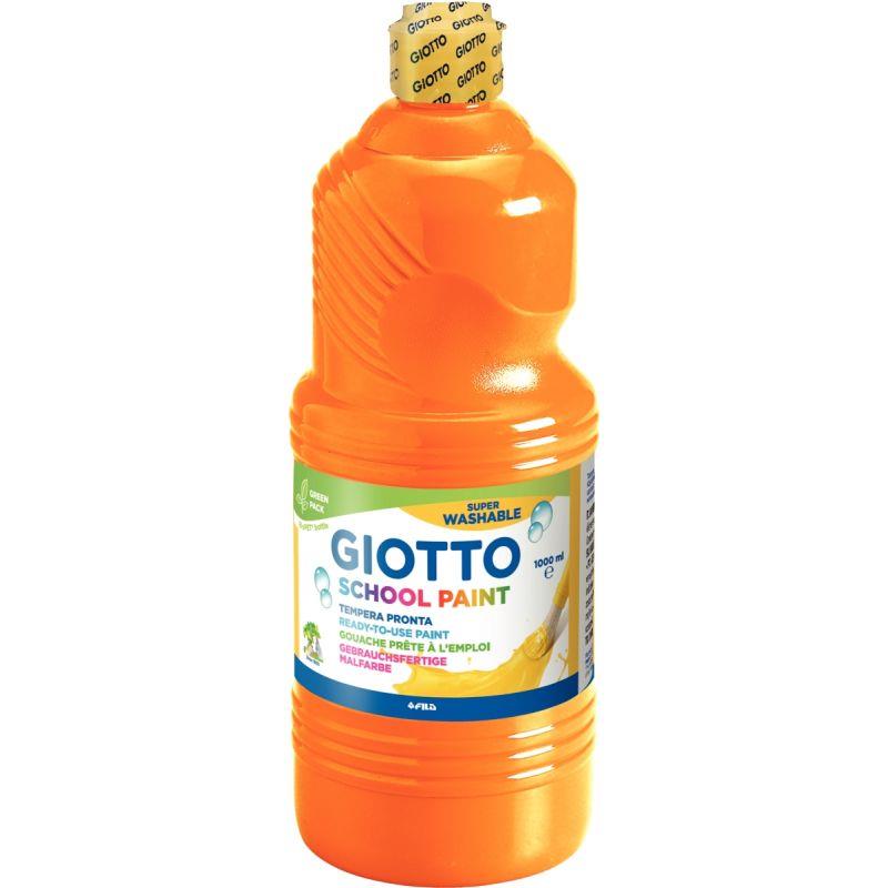 Image de  Flacon de 1 L de gouache liquide lavable GIOTTO coloris orange 