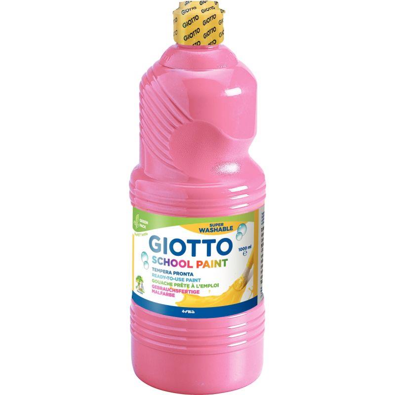 Image de  Flacon de 1 L de gouache liquide lavable GIOTTO coloris rose 